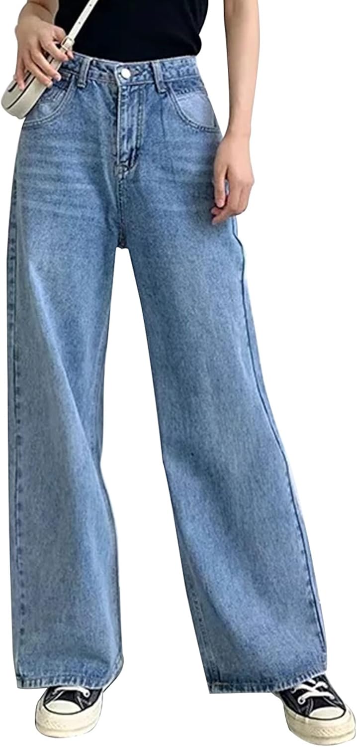 Women Wide Leg Jeans High Waist Baggy Jeans for Women Loose Boyfriends Jeans Denim Pants  90s
