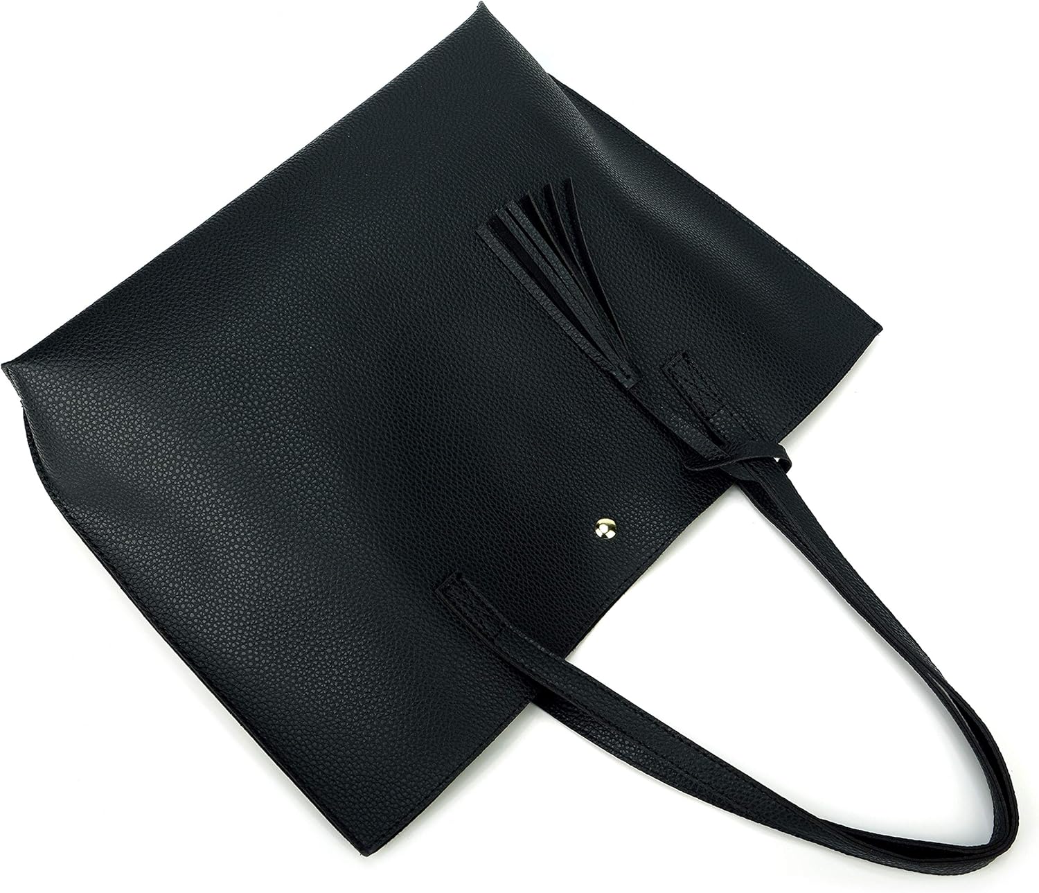 Women Tote Bags Top Handle Satchel Handbags PU Faux Leather Tote Bag with Tassel Shoulder Purse